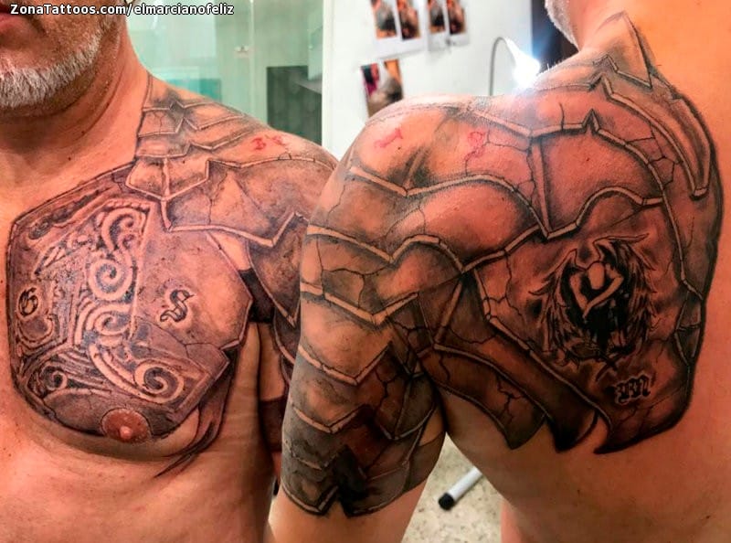 Tattoo of Armors, Chest, Shoulder