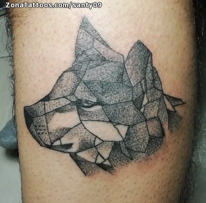 Foto de tatuaje Lobos, Animales, Geométricos