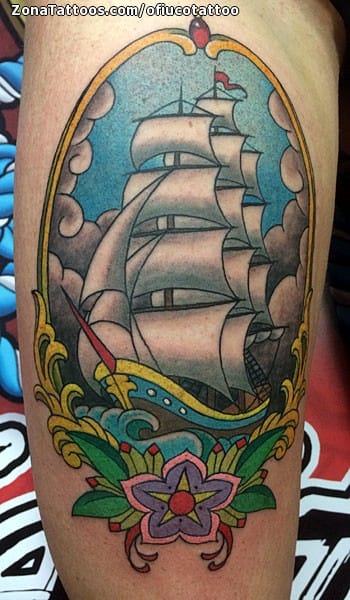 Foto de tatuaje Barcos, Ornamentos