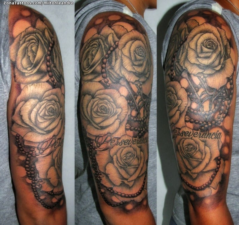 Foto de tatuaje Rosas, Flores, Hombro