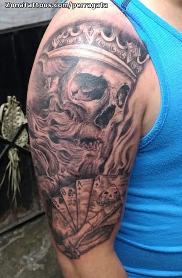 Foto de tatuaje Calaveras, Coronas, Naipes