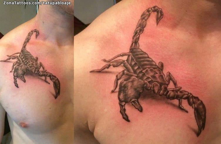 Foto de tatuaje Escorpiones, Pecho, Animales