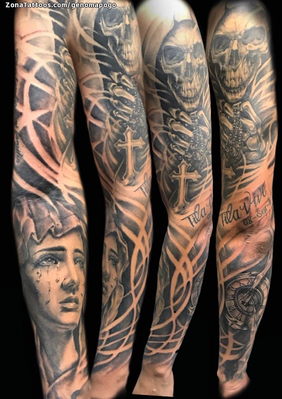 Foto de tatuaje Muertes, Góticos, Mangas