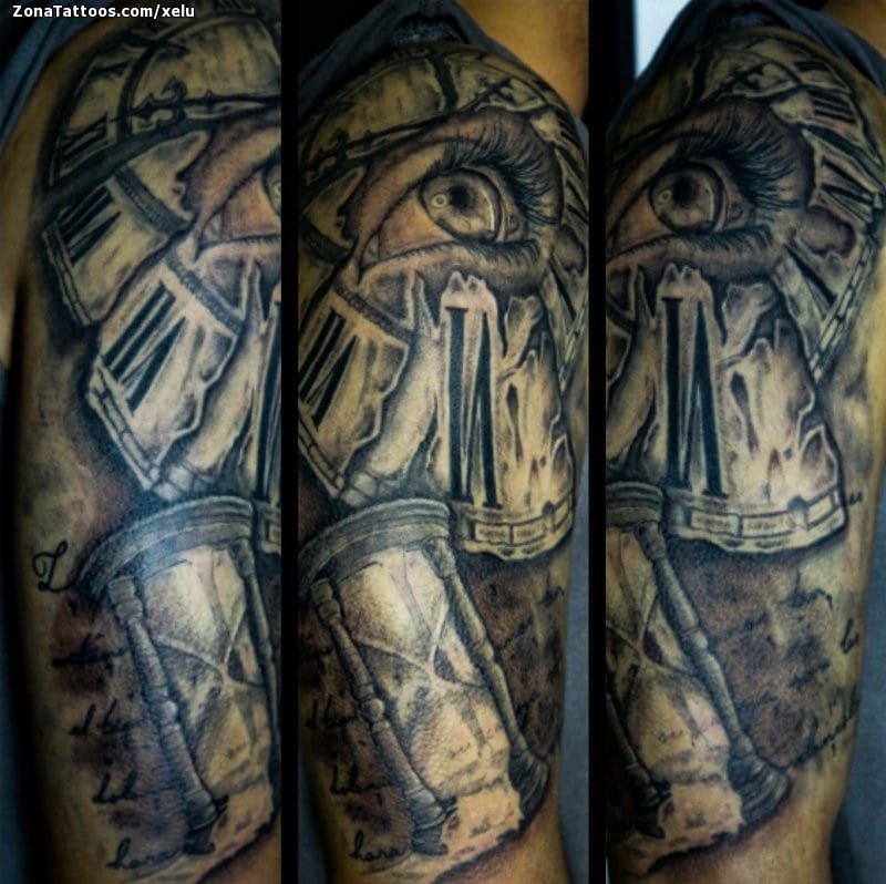 Tattoo photo Eyes, Clocks, Hourglass