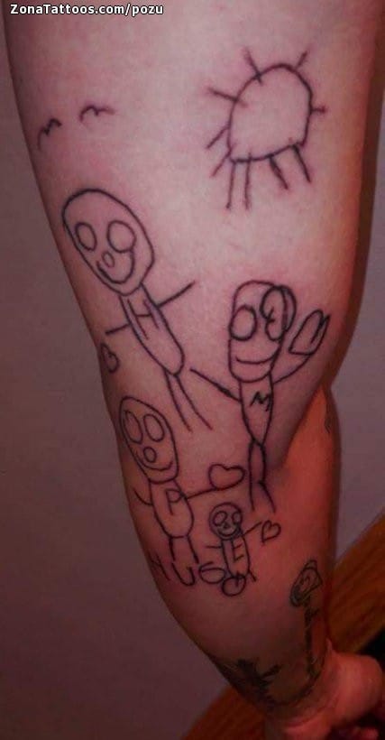 Tattoo of Children's drawings, Arm