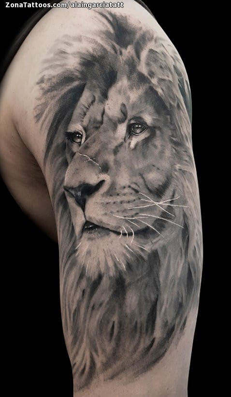 Tatuaje de Leones, Animales, Hombro