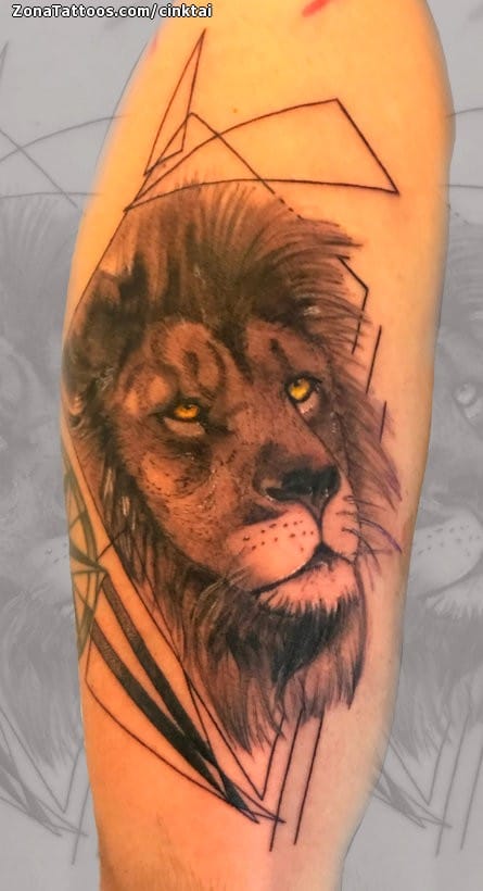 Tattoo photo Lions, Animals, Geometrics