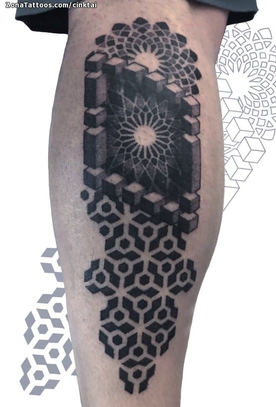 Tattoo photo Geometrics, Leg