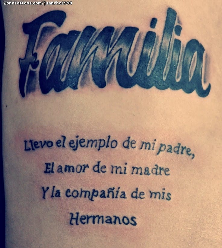 Tatuaje de Familia, Letras, Frases