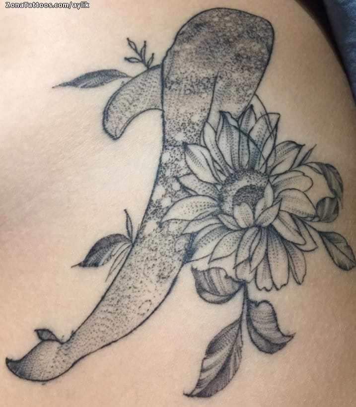 Foto de tatuaje Flores, Peces, Animales