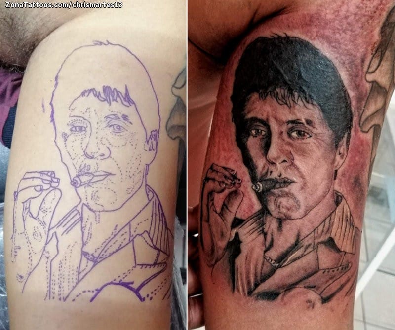 Foto de tatuaje Scarface, Cine, Rostros