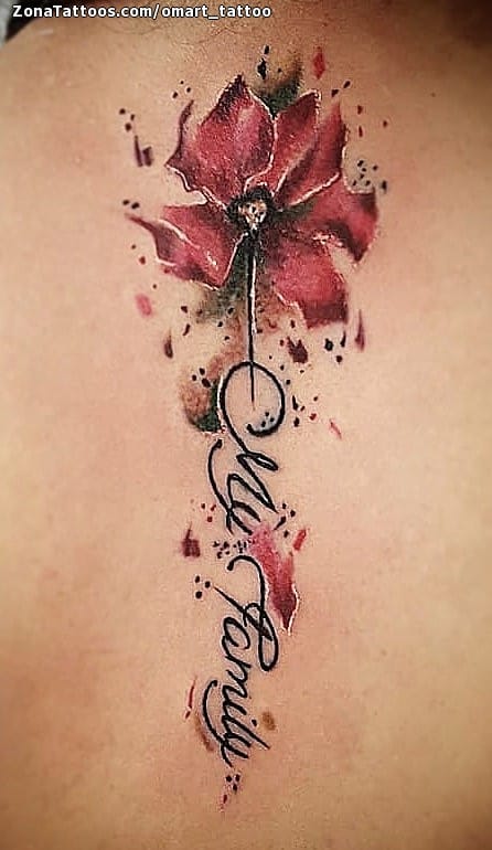 Tattoo photo Flowers, Spine, Back