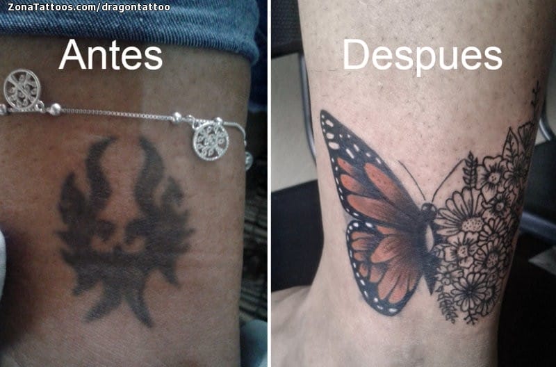 Foto de tatuaje Cover Up, Mariposas, Insectos