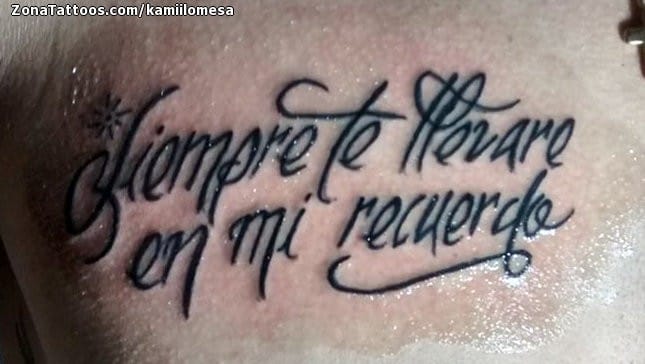 Foto de tatuaje Frases, Letras, Pecho