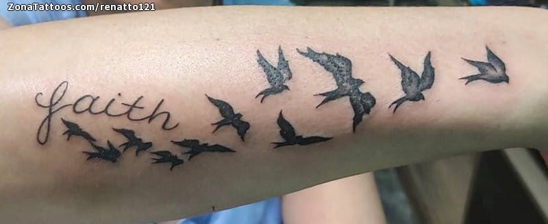 Foto de tatuaje Aves, Animales, Antebrazo