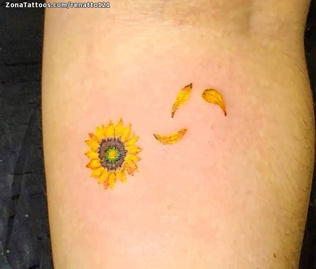 Tatuaje de Girasoles, Flores, Pequeños