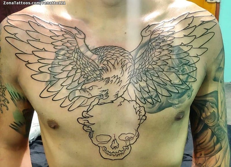 Foto de tatuaje Águilas, Aves, Calaveras