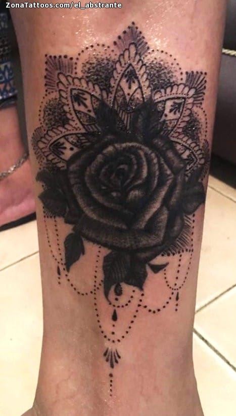 Foto de tatuaje Rosas, Flores, Mándalas