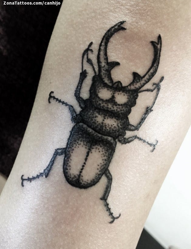 Tattoo photo Beetles, Pointillism, Insects