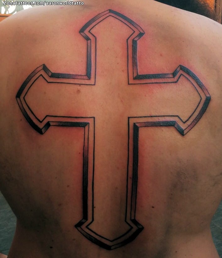 Tattoo photo Crosses, Back, Religious