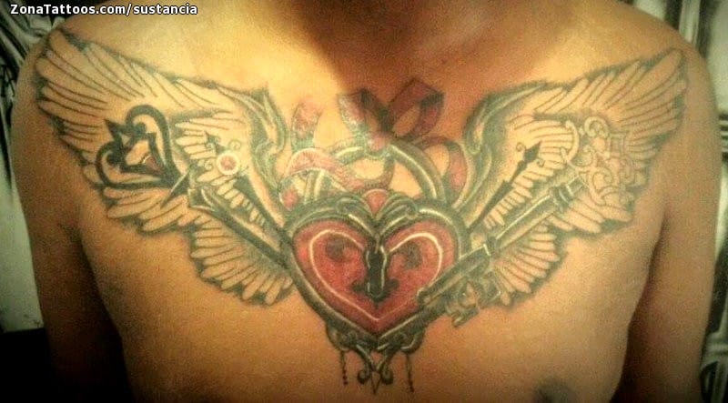 Foto de tatuaje Corazones, Llaves, Cerraduras