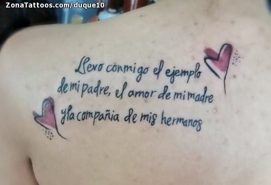 Foto de tatuaje Frases, Omóplato, Letras