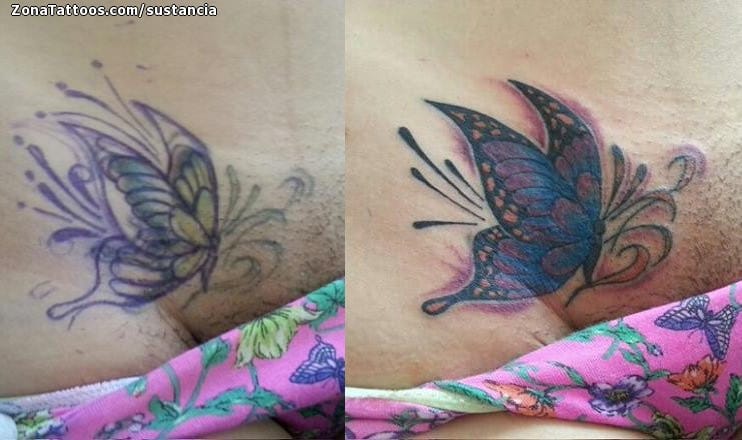 Foto de tatuaje Mariposas, Pubis, Insectos