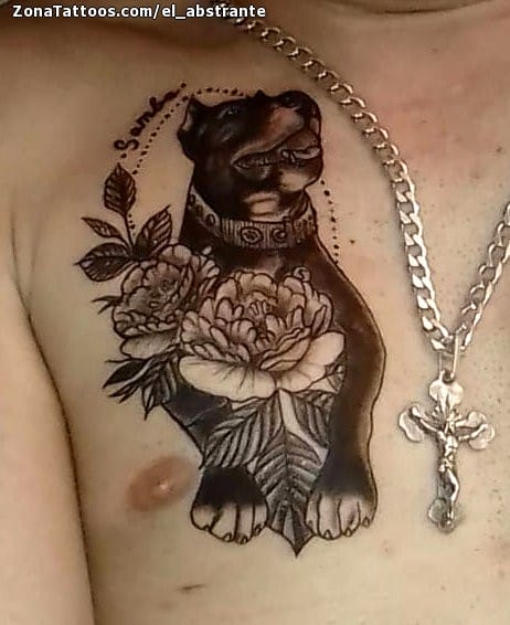 Foto de tatuaje Perros, Animales, Pecho