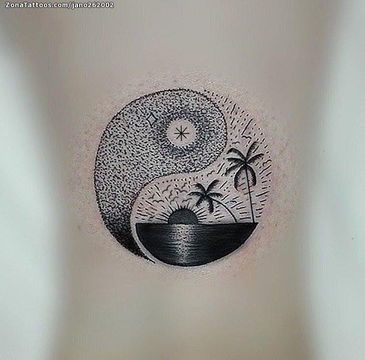 Tattoo photo Yin Yang, Landscapes