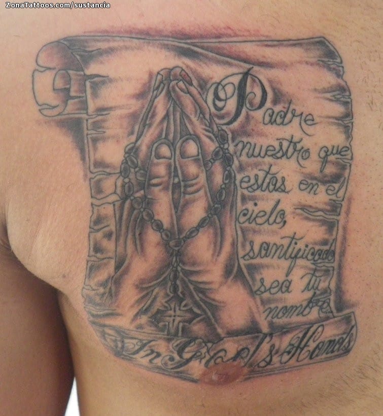 Foto de tatuaje Pergaminos, Religiosos, Rezos