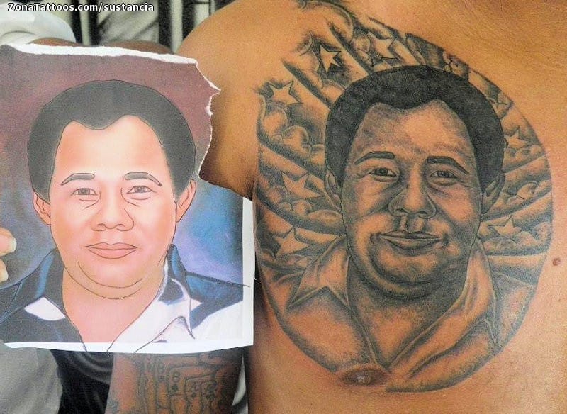 Foto de tatuaje Retratos, Rostros, Pecho