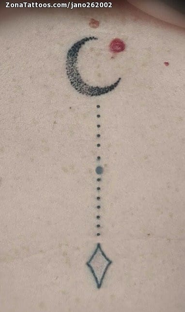 Tattoo photo Moons, Spine, Tiny