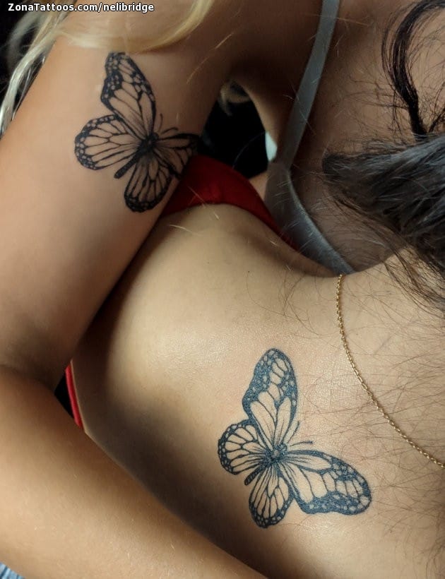 Foto de tatuaje Mariposas, Insectos, Parejas