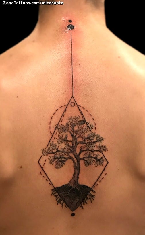 Tattoo of Trees, Back, Spine