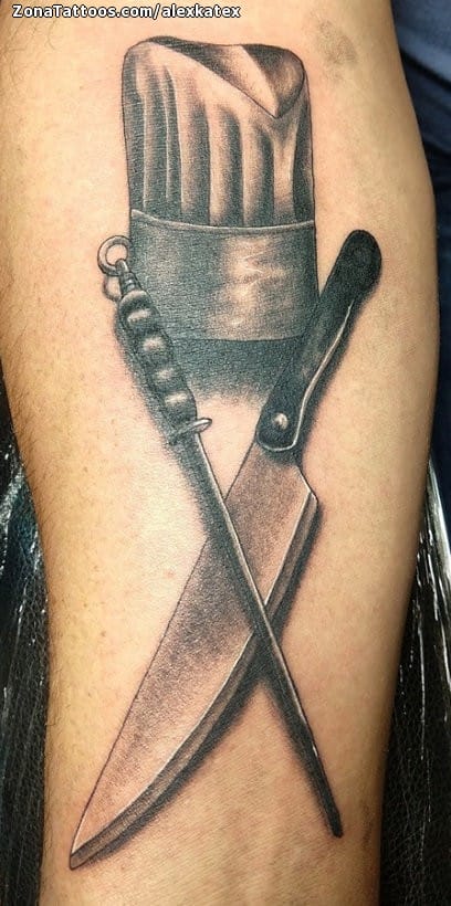 Tattoo photo Cooking, Knives