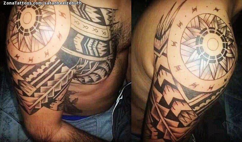 Foto de tatuaje Maoríes, Hombro, Pecho