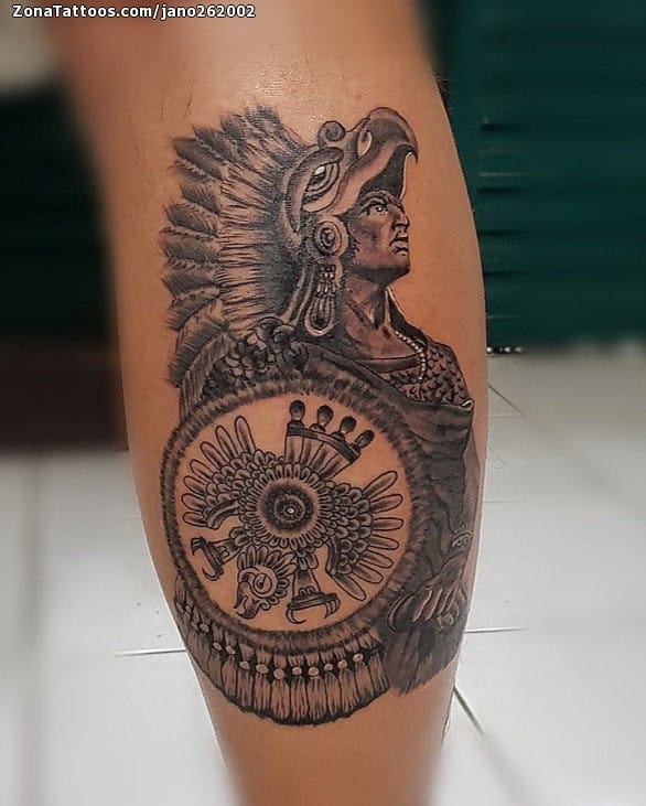 Foto de tatuaje Prehispánicos, Pierna