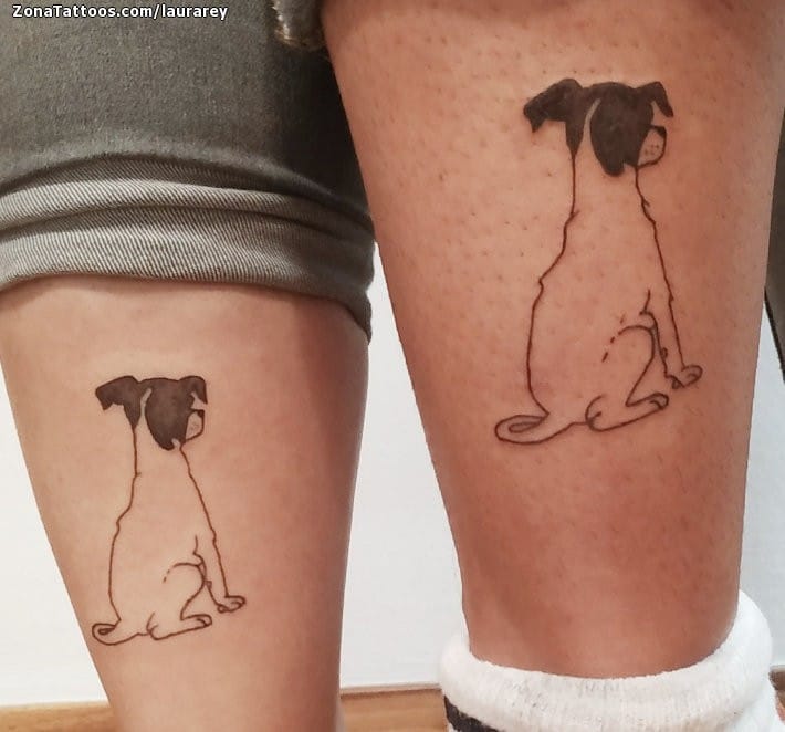 Foto de tatuaje Perros, Animales, Pierna