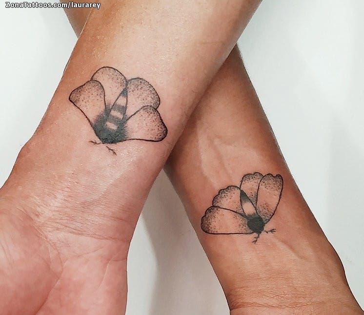 Foto de tatuaje Polillas, Insectos, Parejas