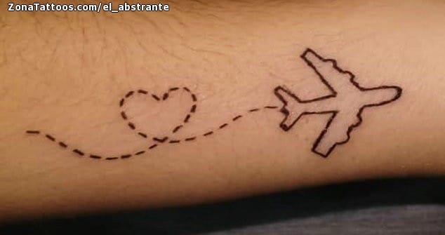 Foto de tatuaje Aviones, Corazones