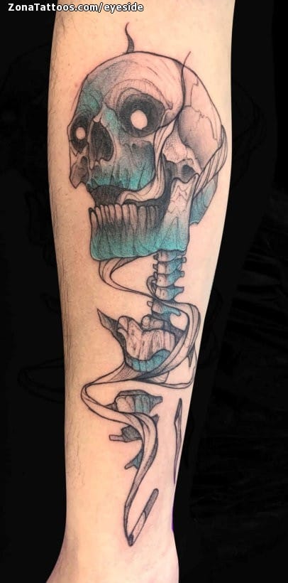 Tattoo of Skulls, Gothic, Arm