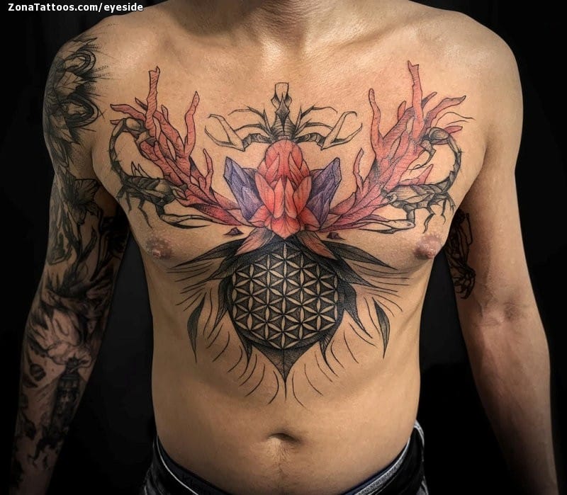 Tattoo photo Flower of Life, Scorpions, Coral