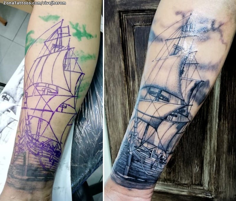 Foto de tatuaje Barcos, Brazo