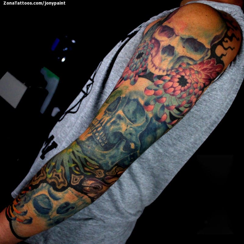 Foto de tatuaje Calaveras, Mangas, Brazo