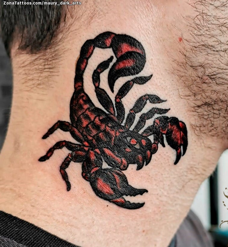 Tattoo photo Scorpions, Neck, Animals