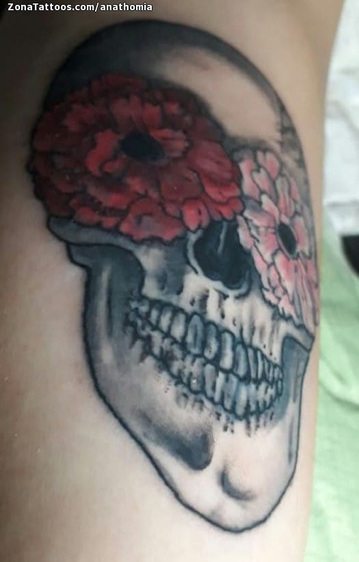 Foto de tatuaje Calaveras, Flores