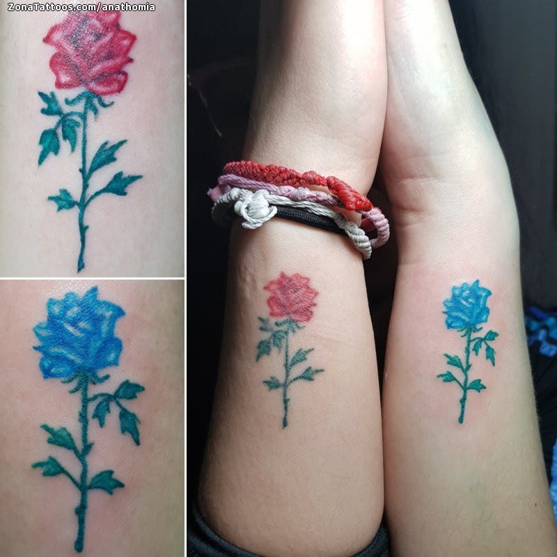 Tatuaje de Flores, Rosas, Muñeca