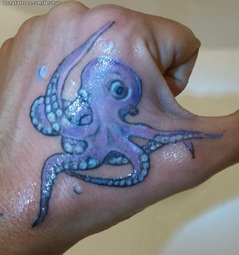 Tattoo photo Octopuses, Animals, Hand