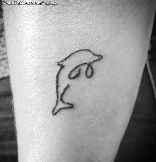 Foto de tatuaje Pequeños, Delfines, Animales