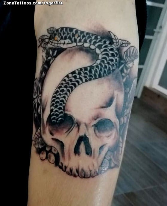 Foto de tatuaje Serpientes, Animales, Calaveras